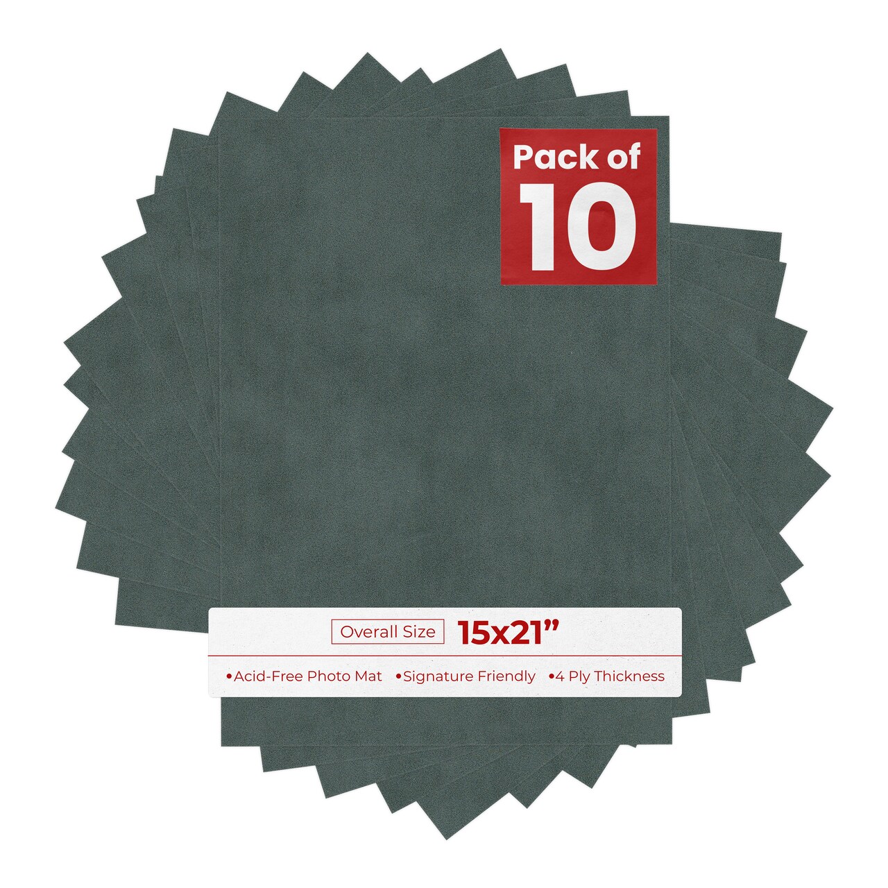 Dark Grey Suede 15x21 Uncut Mat Board - Blank Sheet, No Opening